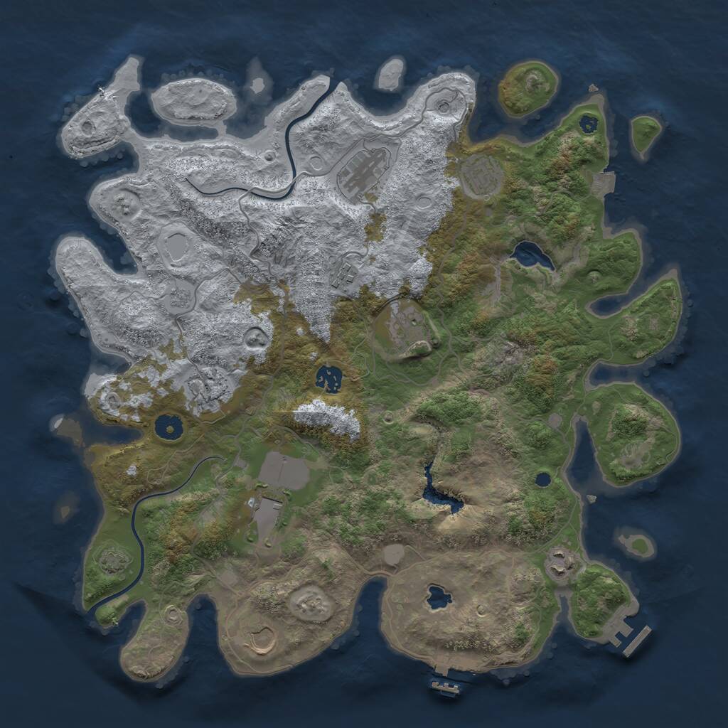 Rust Map: Procedural Map, Size: 4000, Seed: 263828, 15 Monuments