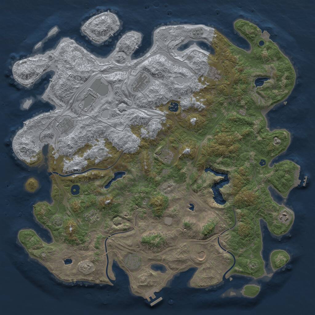 Rust Map: Procedural Map, Size: 4800, Seed: 678319035, 17 Monuments