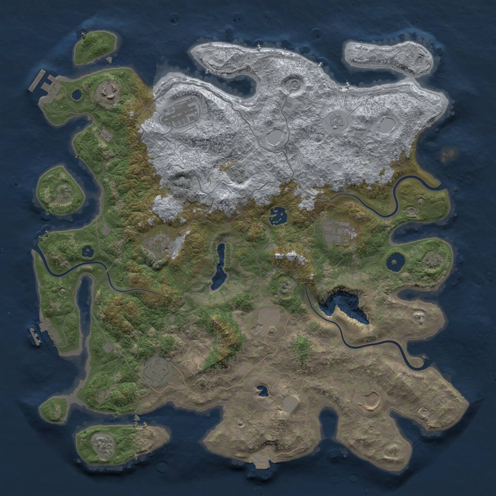 Rust Map: Procedural Map, Size: 4050, Seed: 1604887636, 15 Monuments