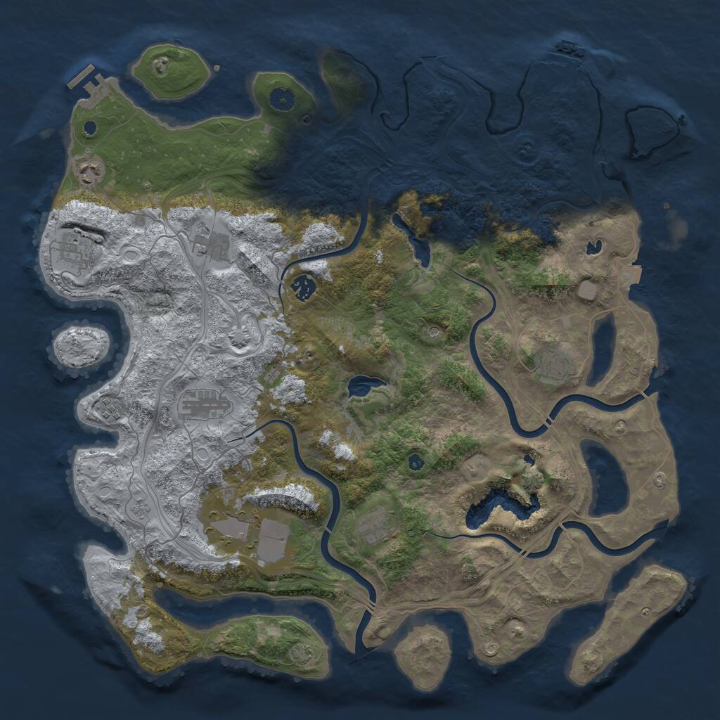 Rust Map: Procedural Map, Size: 4500, Seed: 253786997, 15 Monuments