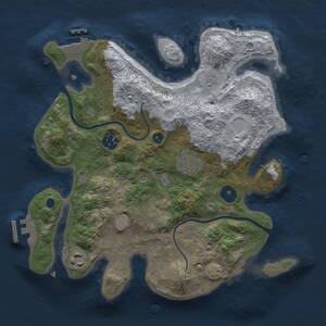 Thumbnail Rust Map: Procedural Map, Size: 3000, Seed: 12555534, 9 Monuments
