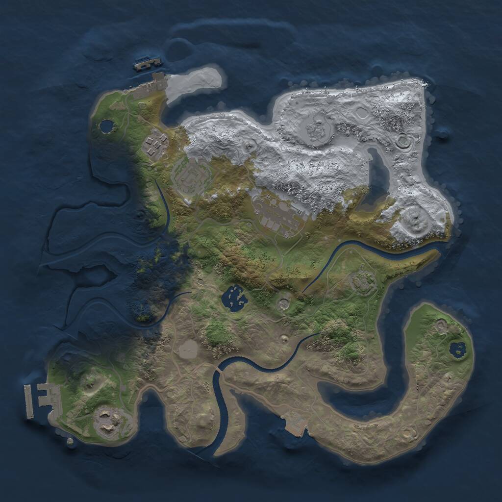 Rust Map: Procedural Map, Size: 3000, Seed: 1201596320, 11 Monuments