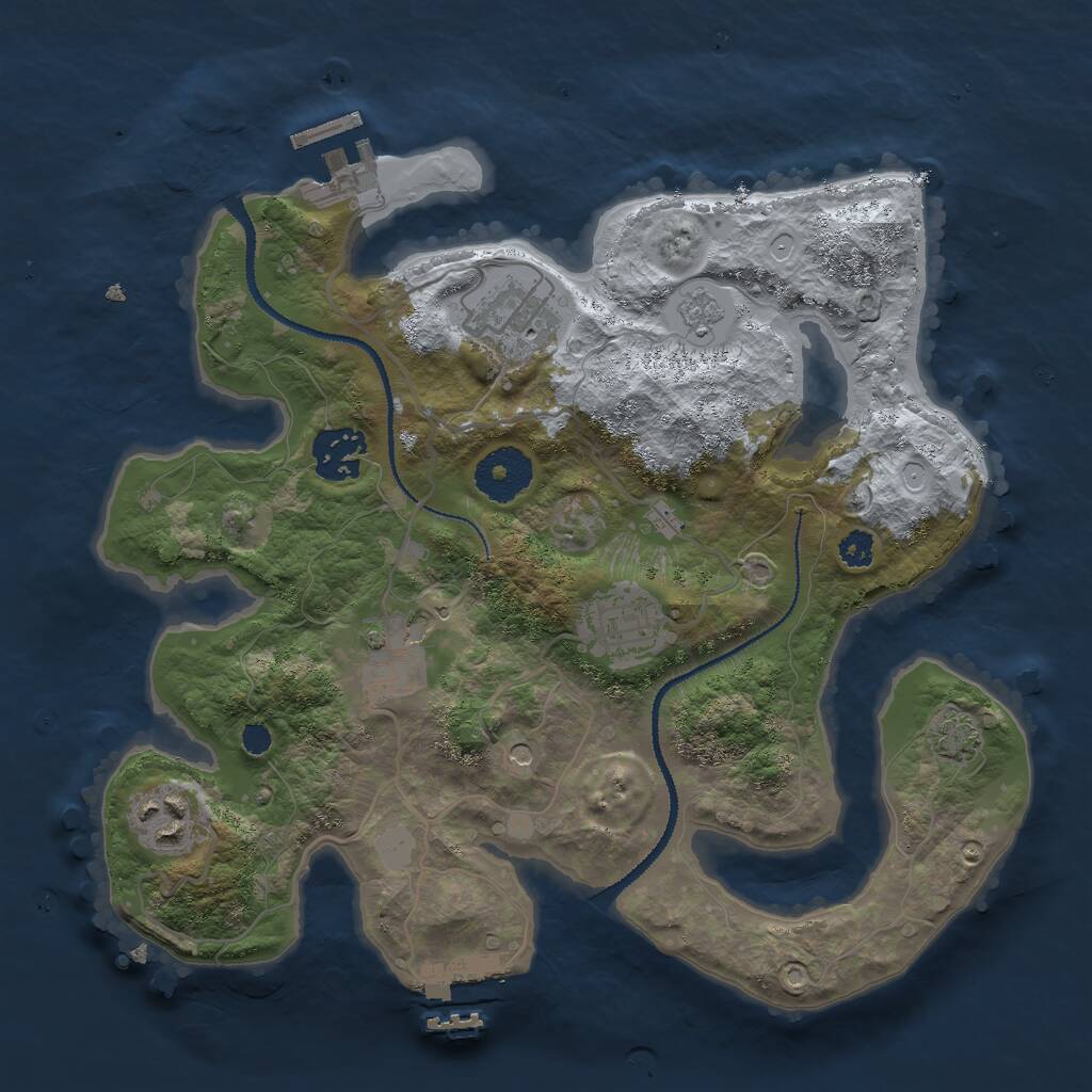 Rust Map: Procedural Map, Size: 3000, Seed: 1201596320, 11 Monuments