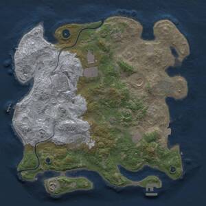 Thumbnail Rust Map: Procedural Map, Size: 3700, Seed: 594420562, 15 Monuments