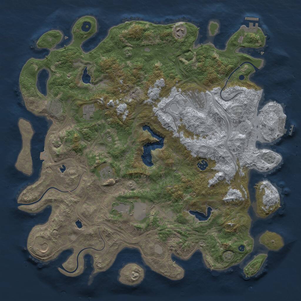 Rust Map: Procedural Map, Size: 4500, Seed: 1601960504, 15 Monuments