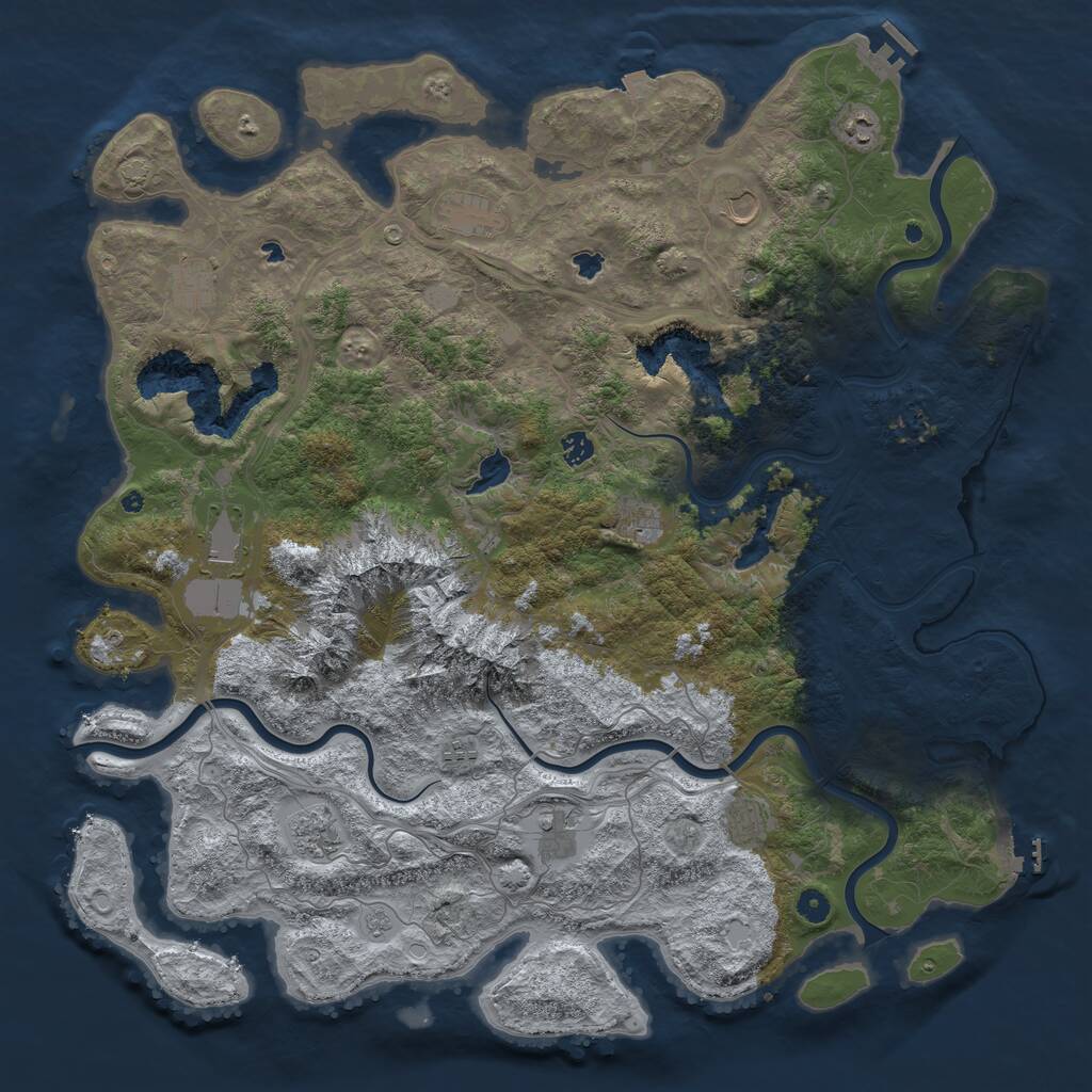 Rust Map: Procedural Map, Size: 5000, Seed: 146433474, 17 Monuments