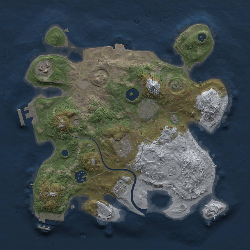 Rust Map: Procedural Map, Size: 3000, Seed: 16946, 10 Monuments