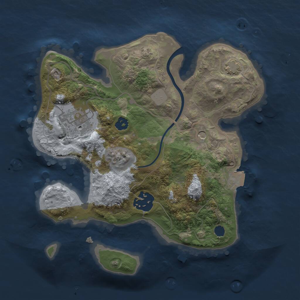 Rust Map: Procedural Map, Size: 2300, Seed: 10957221, 5 Monuments