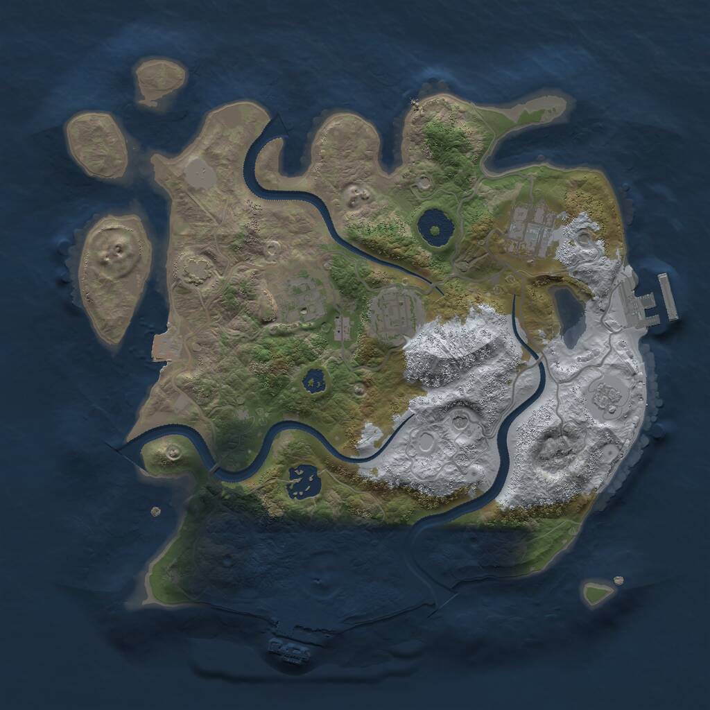 Rust Map: Procedural Map, Size: 3000, Seed: 737993324, 10 Monuments
