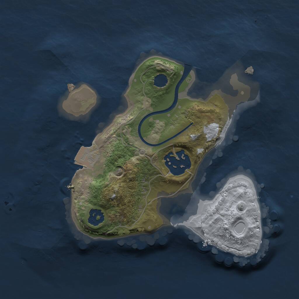 Rust Map: Procedural Map, Size: 1800, Seed: 660094380, 2 Monuments