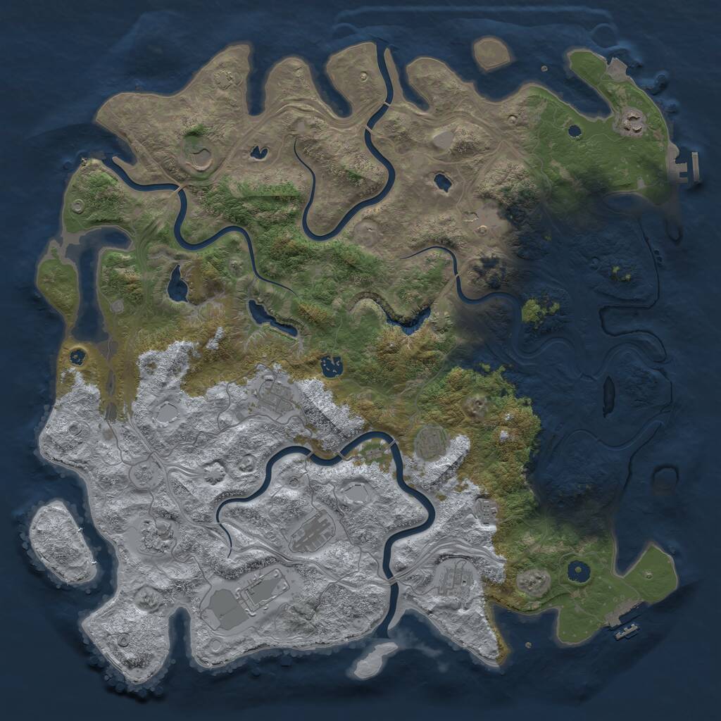 Rust Map: Procedural Map, Size: 4800, Seed: 689777, 17 Monuments