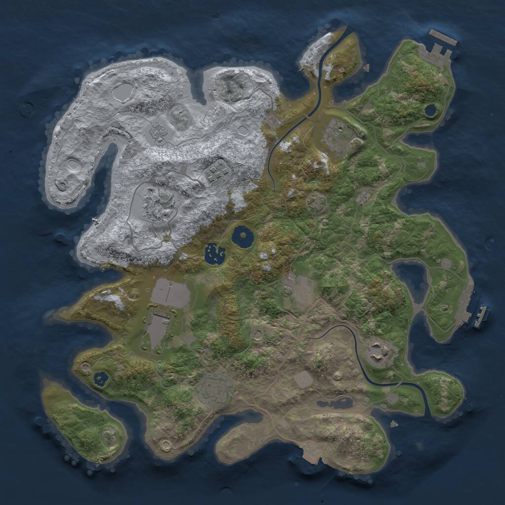 Rust Map: Procedural Map, Size: 3500, Seed: 1754011612, 14 Monuments