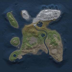 Thumbnail Rust Map: Procedural Map, Size: 2000, Seed: 1808233922, 3 Monuments