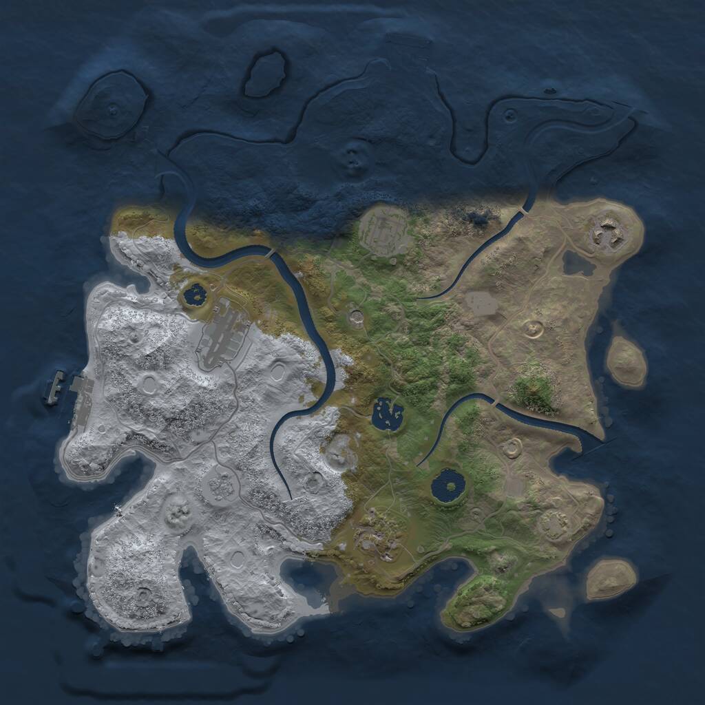Rust Map: Procedural Map, Size: 3250, Seed: 1716319159, 11 Monuments