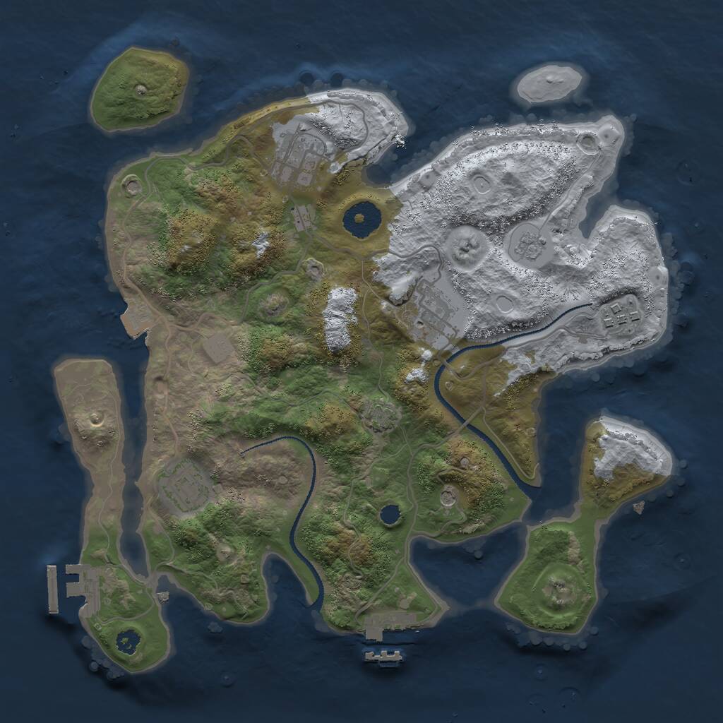 Rust Map: Procedural Map, Size: 3004, Seed: 6666668, 10 Monuments