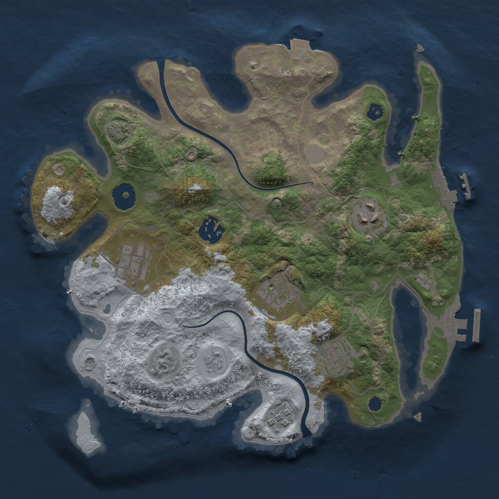 Rust Map: Procedural Map, Size: 3000, Seed: 450419794, 11 Monuments