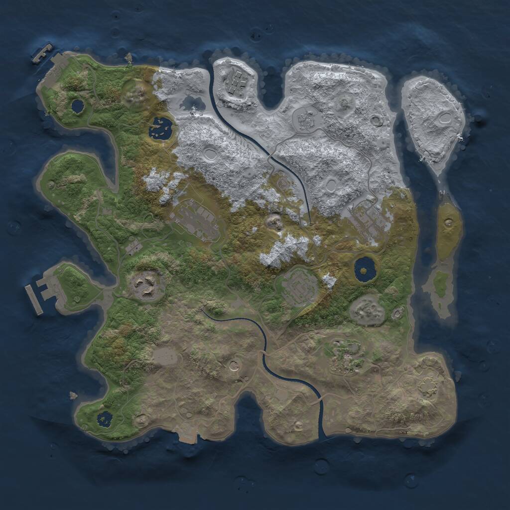 Rust Map: Procedural Map, Size: 3250, Seed: 7878996, 13 Monuments