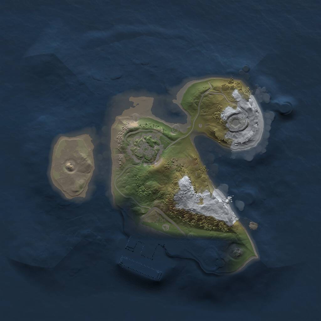 Rust Map: Procedural Map, Size: 1500, Seed: 972883278, 3 Monuments