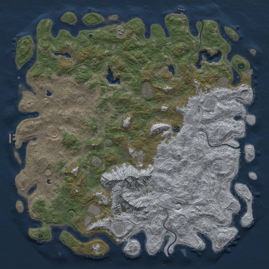 Rust Map: Procedural Map, Size: 6000, Seed: 19766079, 17 Monuments