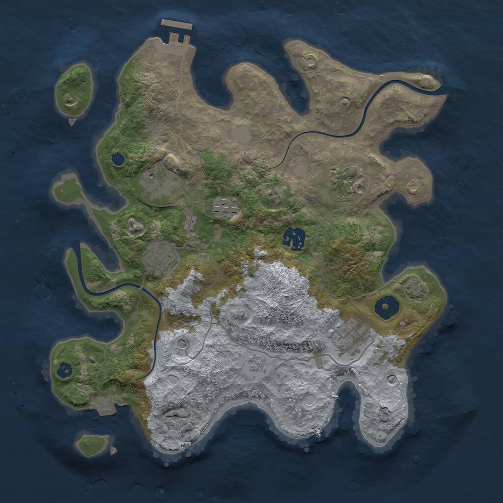 Rust Map: Procedural Map, Size: 3250, Seed: 484635, 11 Monuments