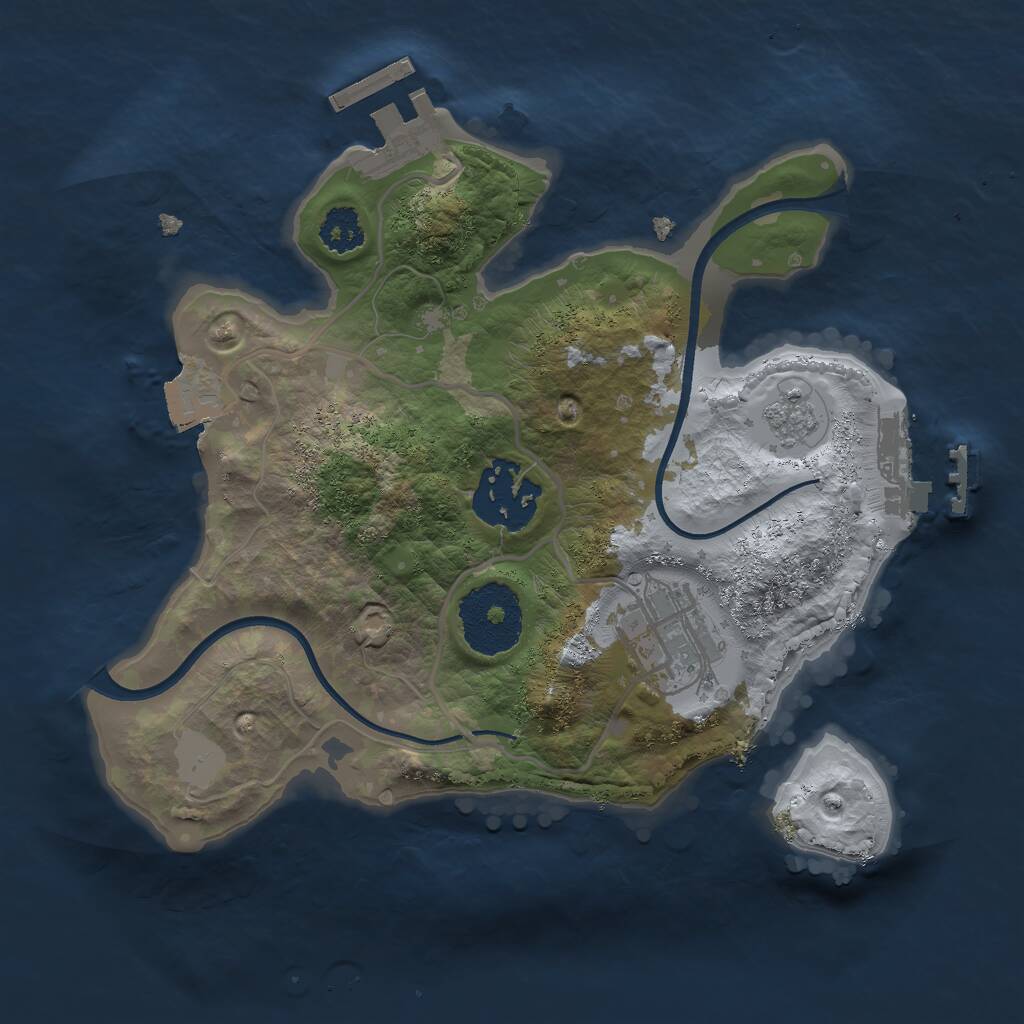 Rust Map: Procedural Map, Size: 2300, Seed: 84426306, 6 Monuments