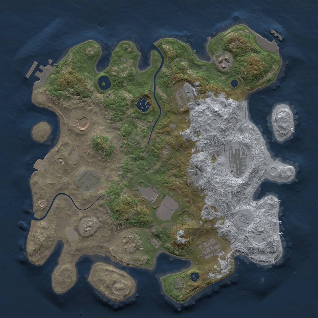 Rust Map: Procedural Map, Size: 3500, Seed: 1314217258, 15 Monuments