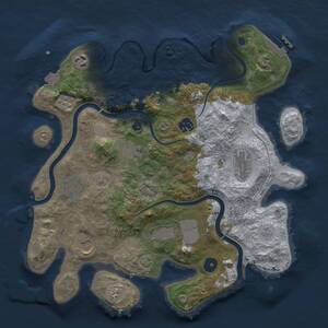Thumbnail Rust Map: Procedural Map, Size: 3500, Seed: 1314217258, 13 Monuments
