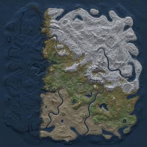 Thumbnail Rust Map: Procedural Map, Size: 6000, Seed: 32193, 17 Monuments