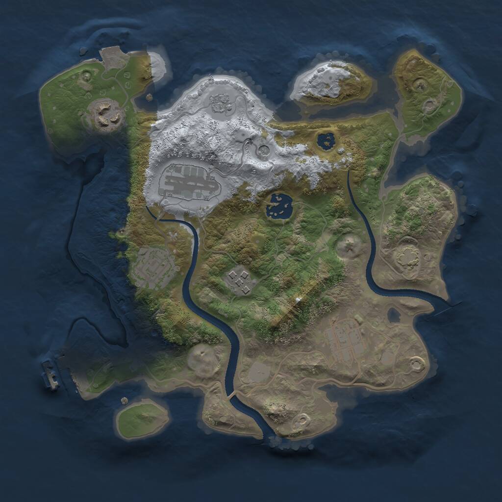 Rust Map: Procedural Map, Size: 2800, Seed: 966337628, 11 Monuments