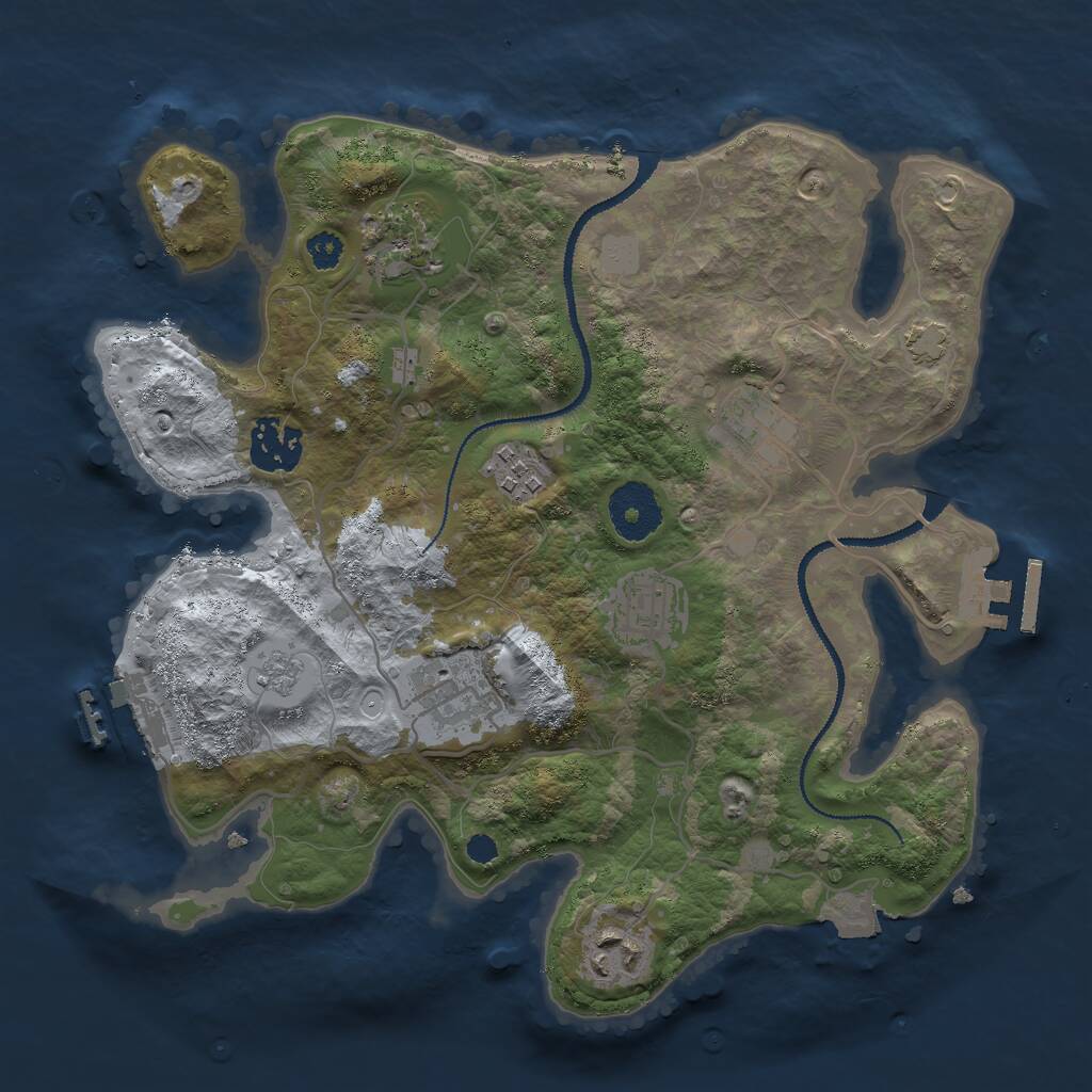 Rust Map: Procedural Map, Size: 3000, Seed: 48593939, 12 Monuments