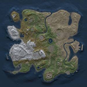 Thumbnail Rust Map: Procedural Map, Size: 3000, Seed: 48593939, 12 Monuments