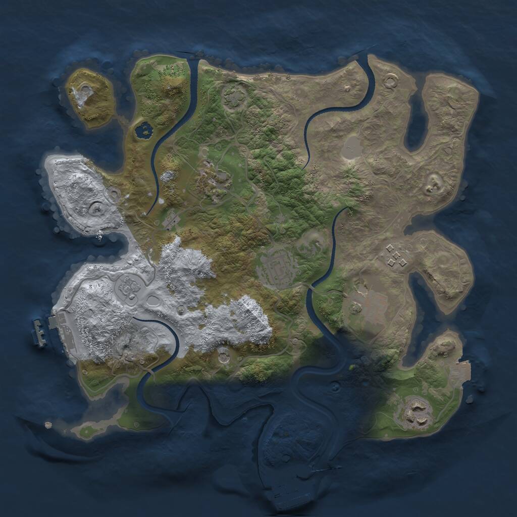Rust Map: Procedural Map, Size: 3000, Seed: 48593939, 11 Monuments