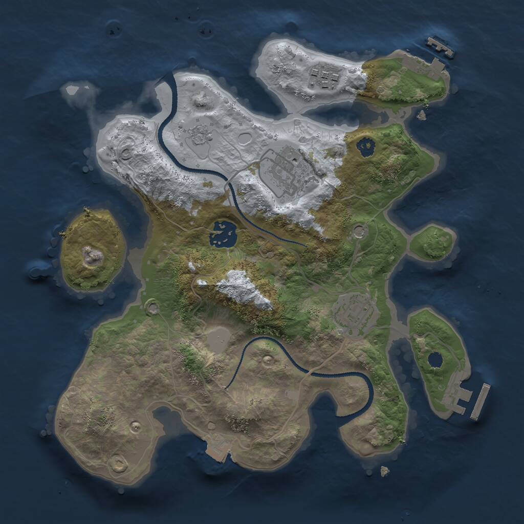 Rust Map: Procedural Map, Size: 2800, Seed: 49999, 9 Monuments