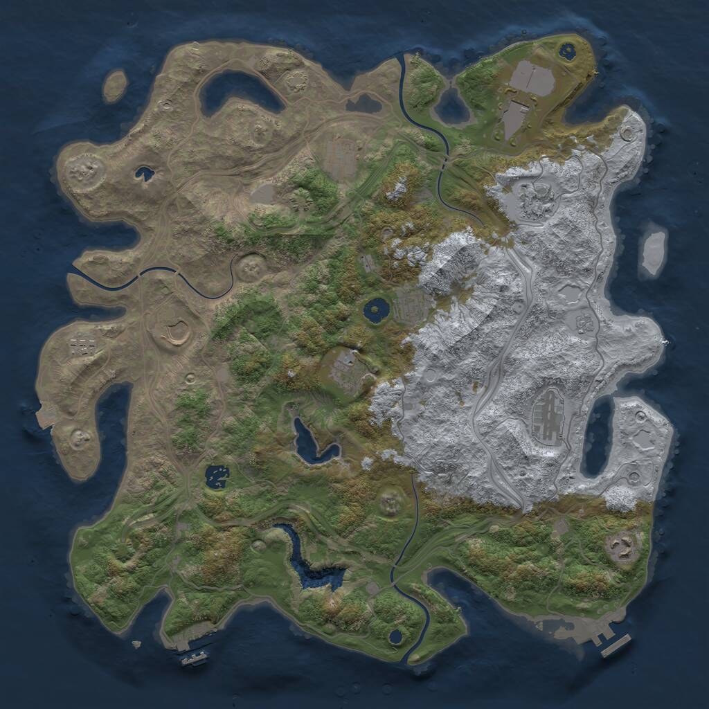 Rust Map: Procedural Map, Size: 4300, Seed: 998998, 16 Monuments
