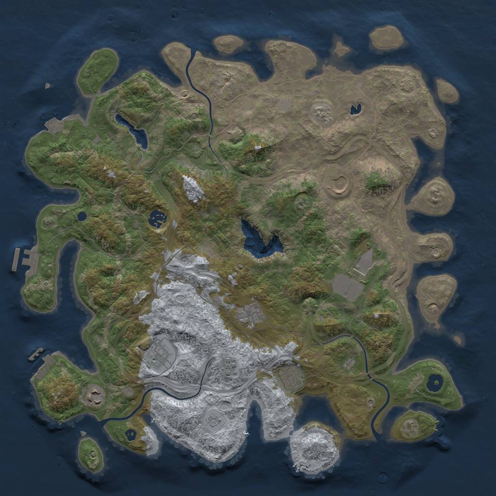 Rust Map: Procedural Map, Size: 4300, Seed: 736379696, 14 Monuments