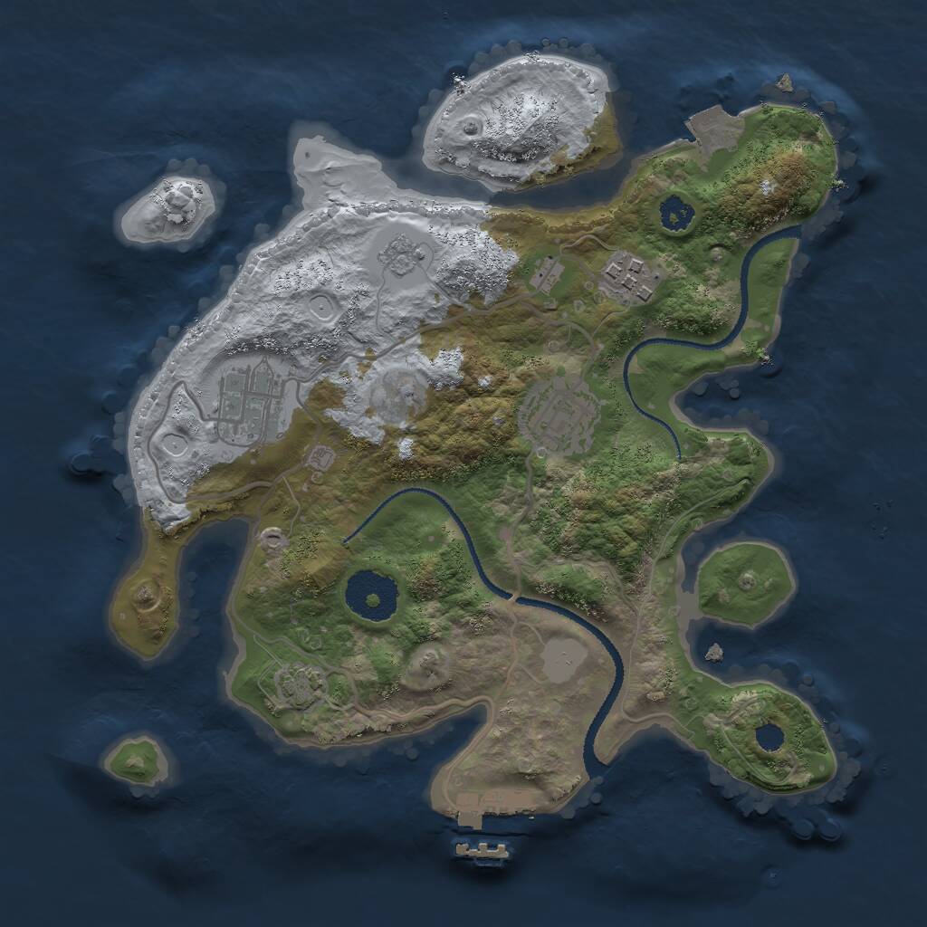 Rust Map: Procedural Map, Size: 2700, Seed: 42992, 7 Monuments
