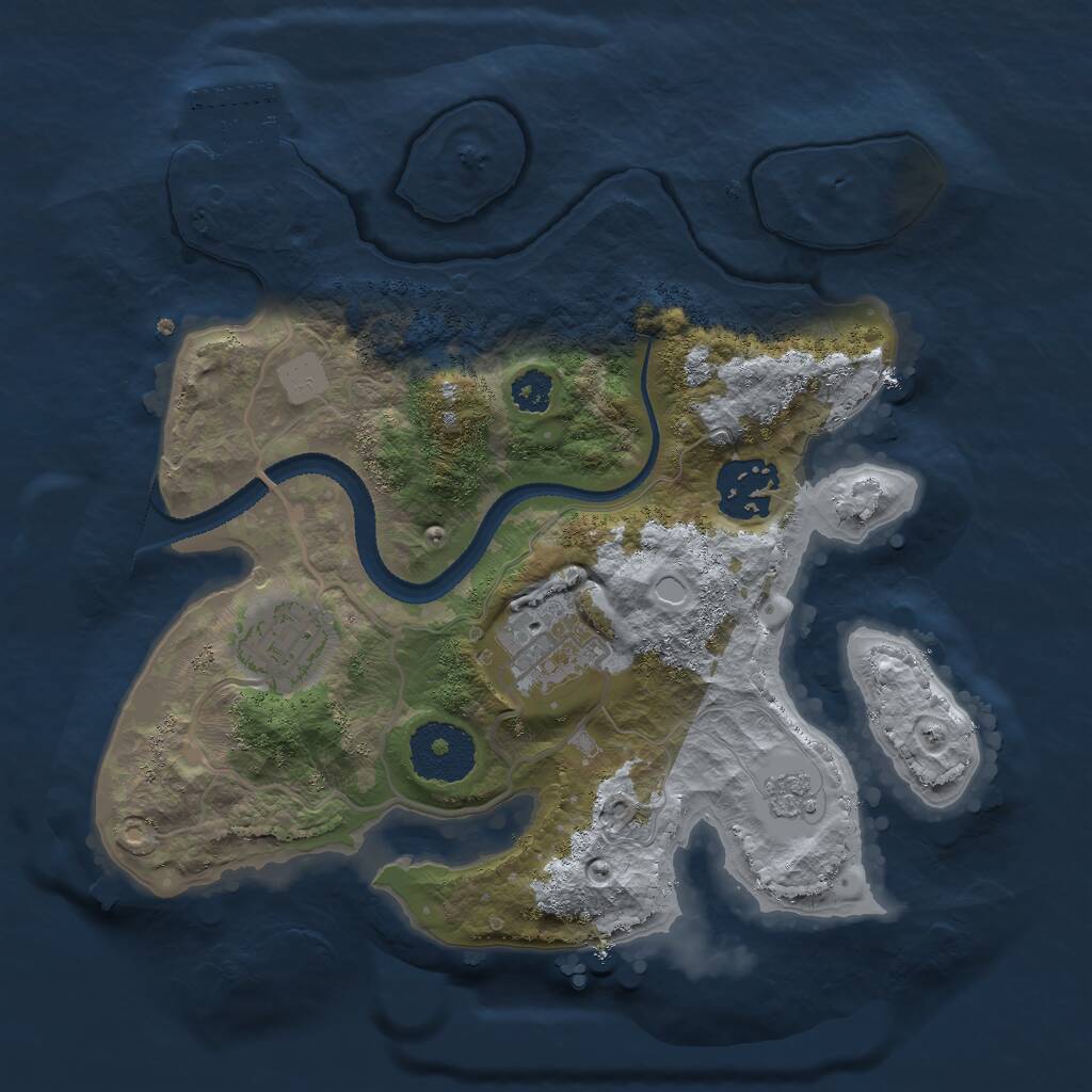 Rust Map: Procedural Map, Size: 2600, Seed: 868845309, 6 Monuments