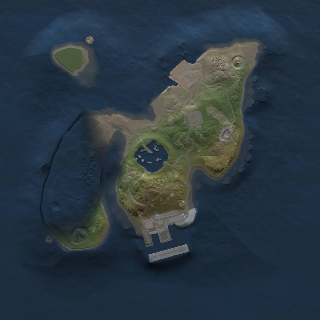 Rust Map: Procedural Map, Size: 1600, Seed: 1711, 3 Monuments