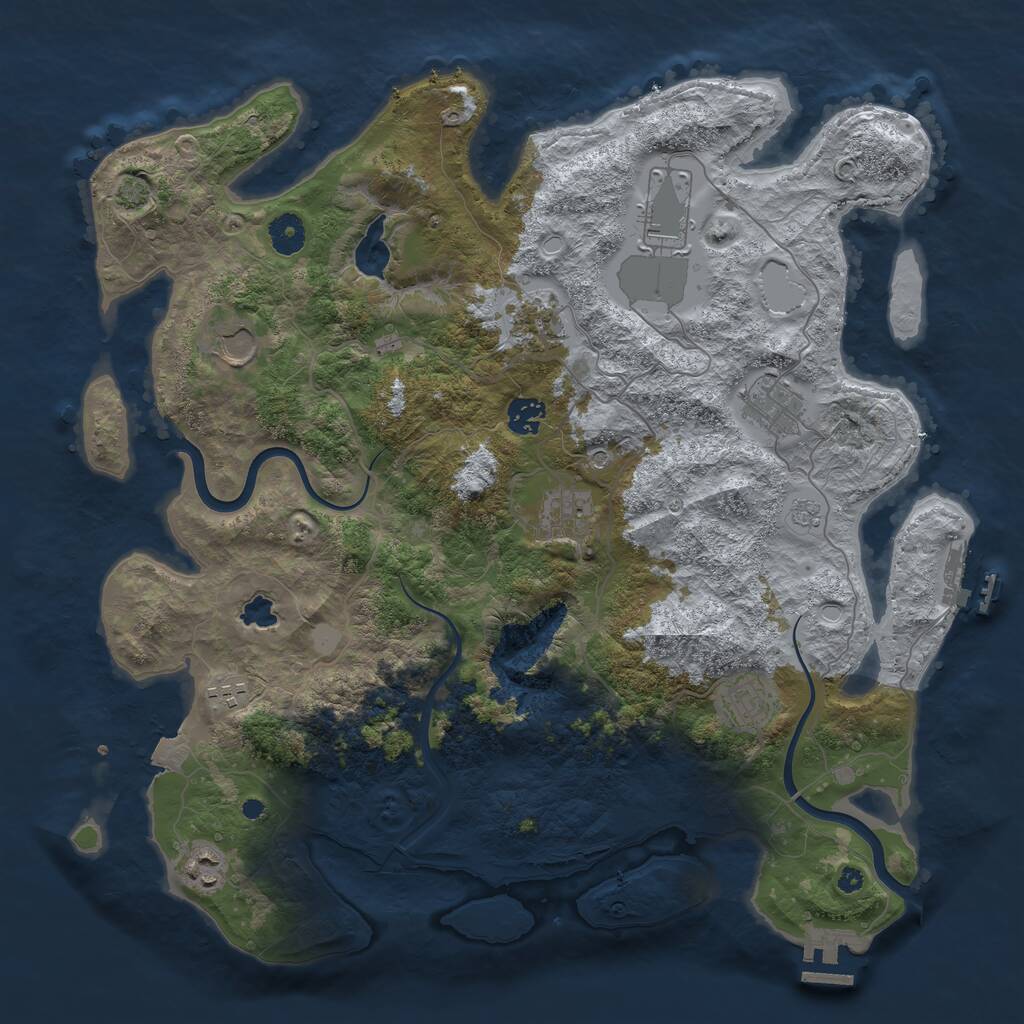 Rust Map: Procedural Map, Size: 4000, Seed: 1998072870, 15 Monuments