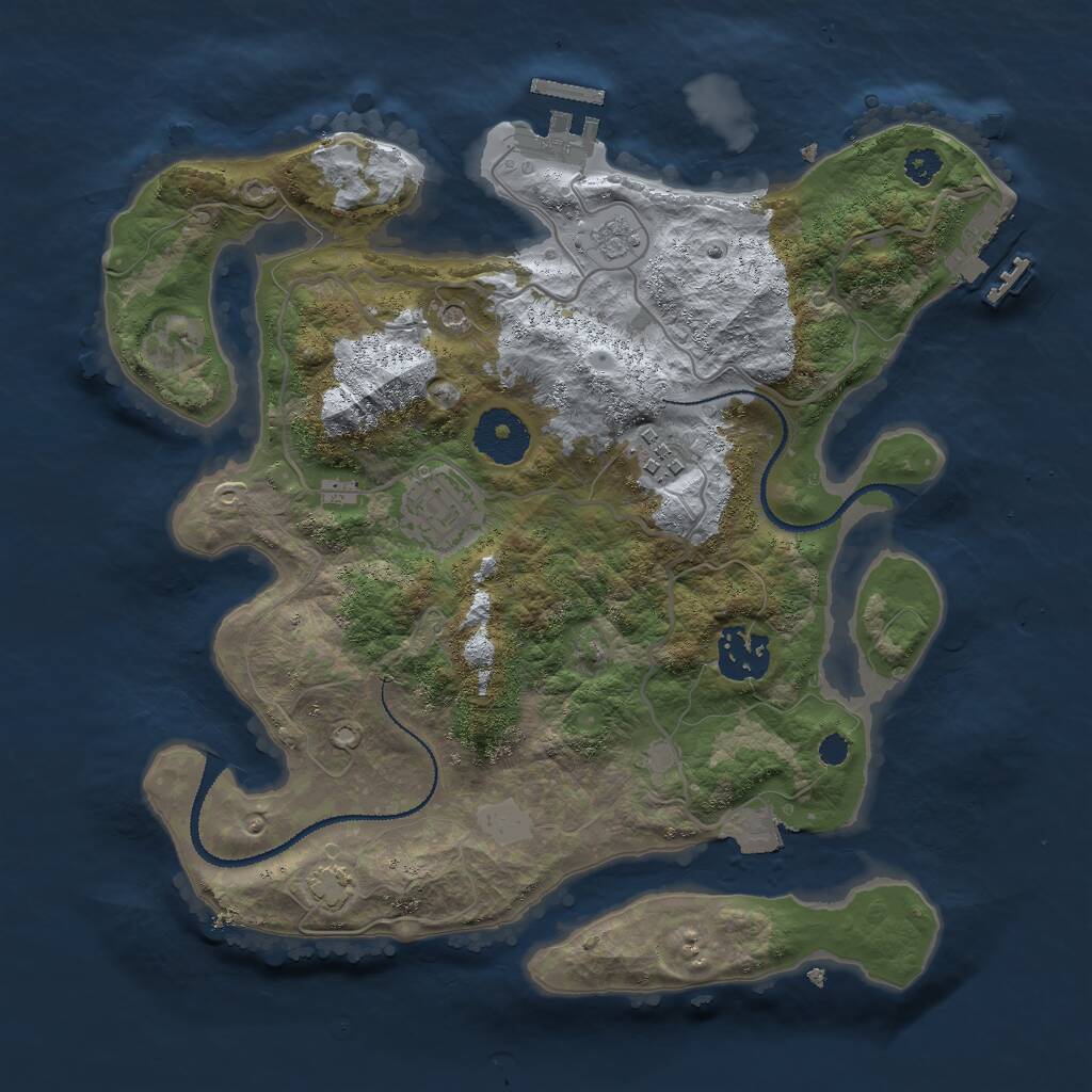 Rust Map: Procedural Map, Size: 3000, Seed: 1741804845, 9 Monuments