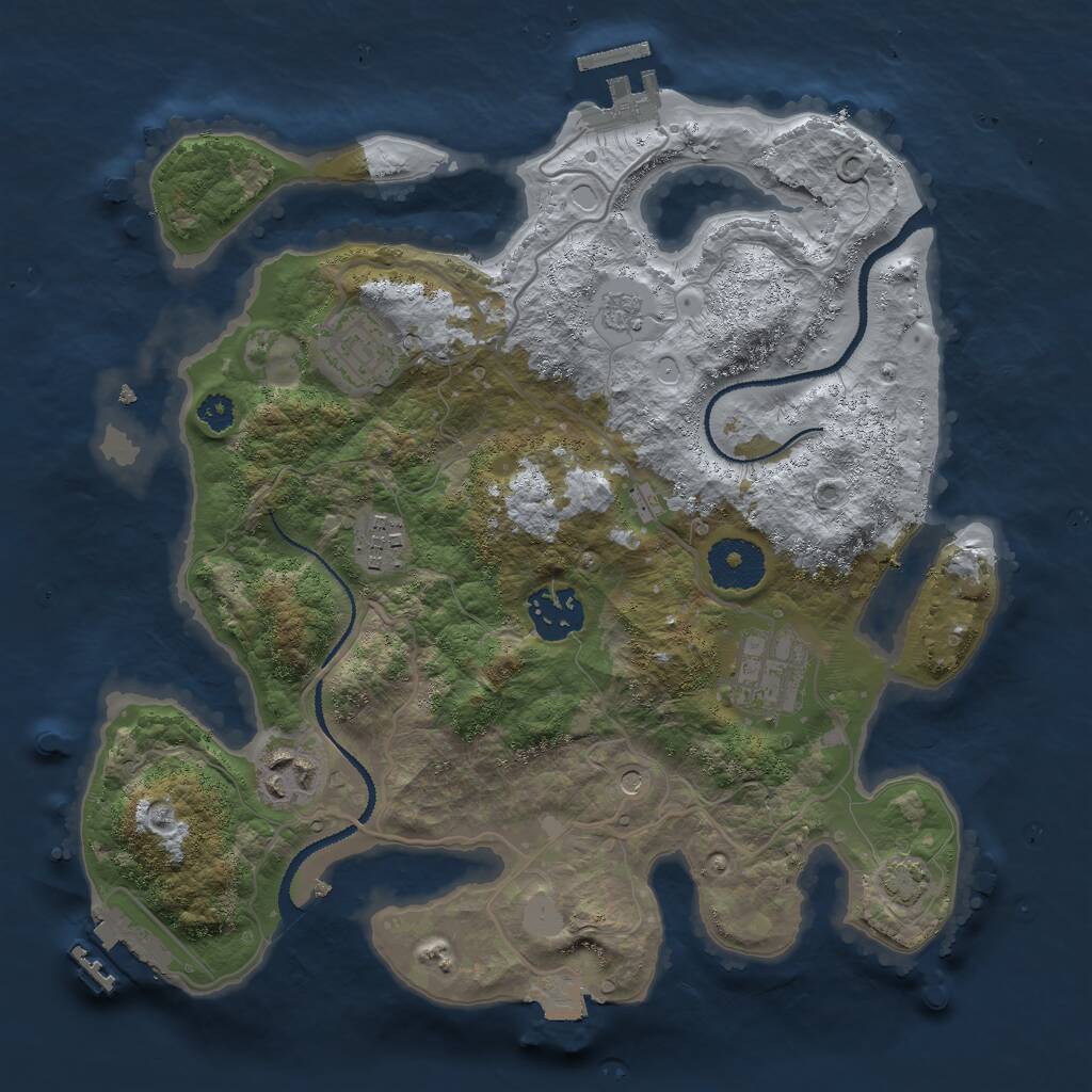 Rust Map: Procedural Map, Size: 3000, Seed: 2561973, 11 Monuments