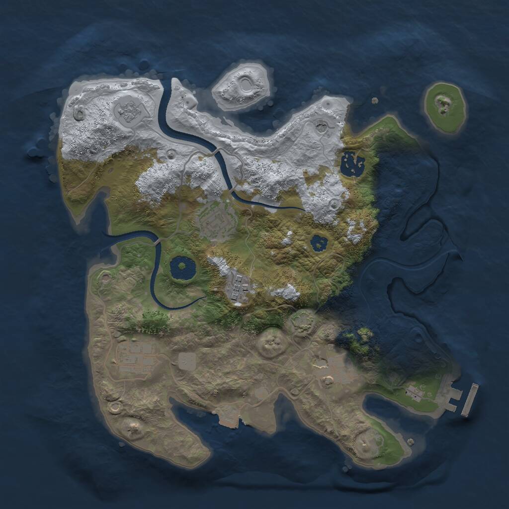 Rust Map: Procedural Map, Size: 3000, Seed: 14140, 10 Monuments