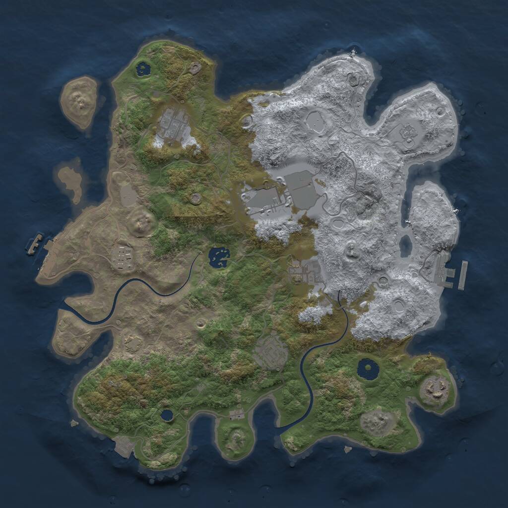 Rust Map: Procedural Map, Size: 3500, Seed: 12365454, 13 Monuments