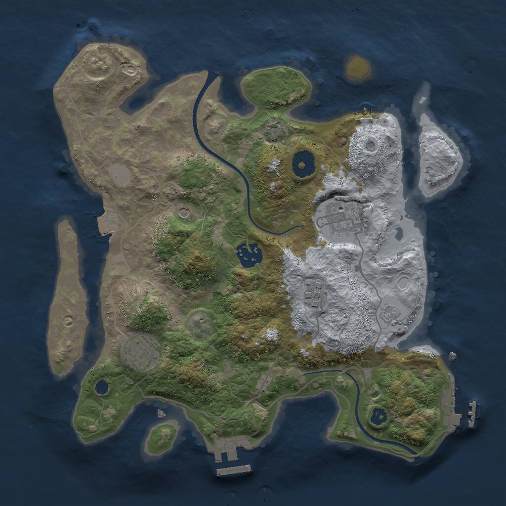 Rust Map: Procedural Map, Size: 3000, Seed: 157450584, 10 Monuments