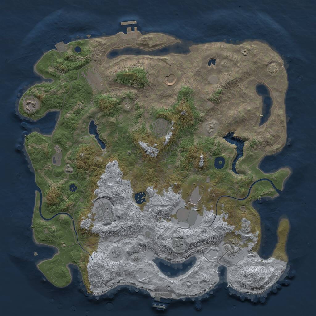 Rust Map: Procedural Map, Size: 4000, Seed: 269391379, 15 Monuments