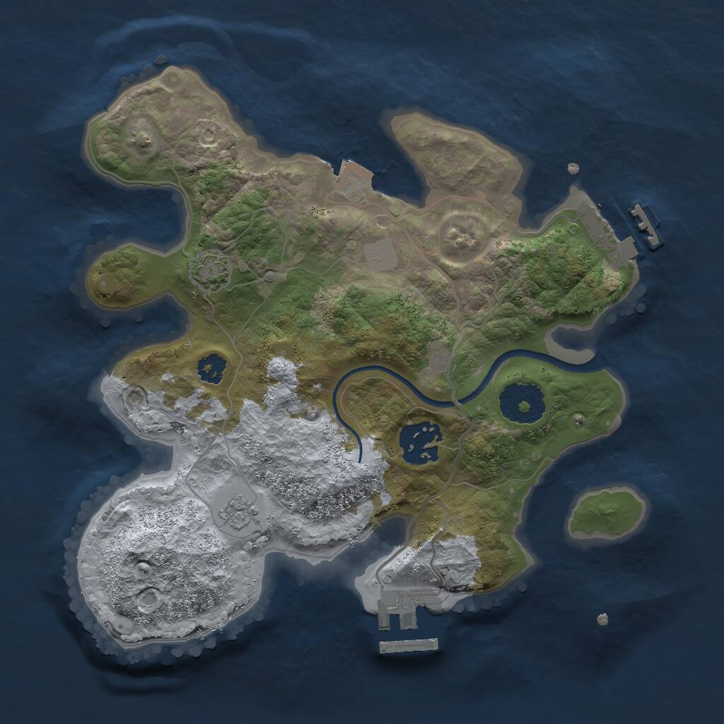 Rust Map: Procedural Map, Size: 2500, Seed: 4250, 6 Monuments