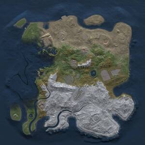 Thumbnail Rust Map: Procedural Map, Size: 3500, Seed: 265311674, 14 Monuments