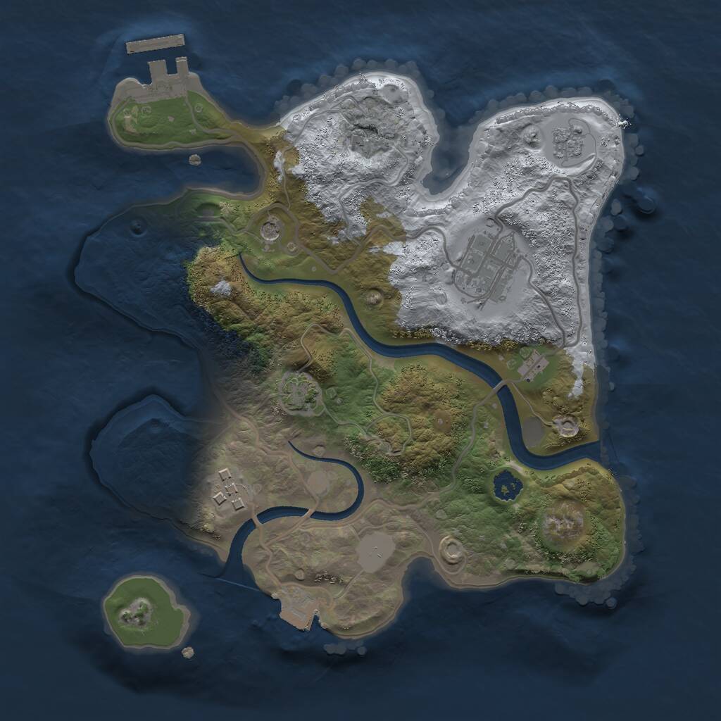 Rust Map: Procedural Map, Size: 2500, Seed: 1194316994, 7 Monuments