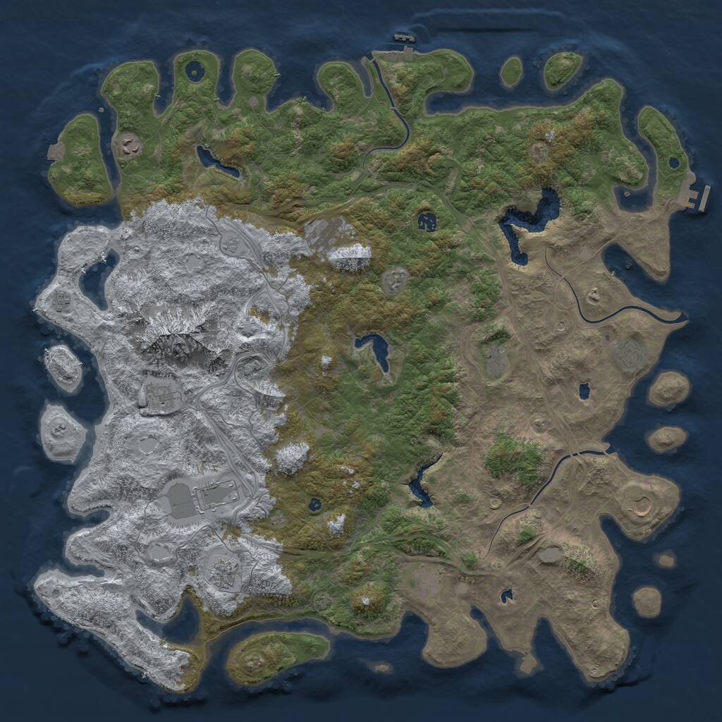 Rust Map: Procedural Map, Size: 5500, Seed: 13333334, 17 Monuments