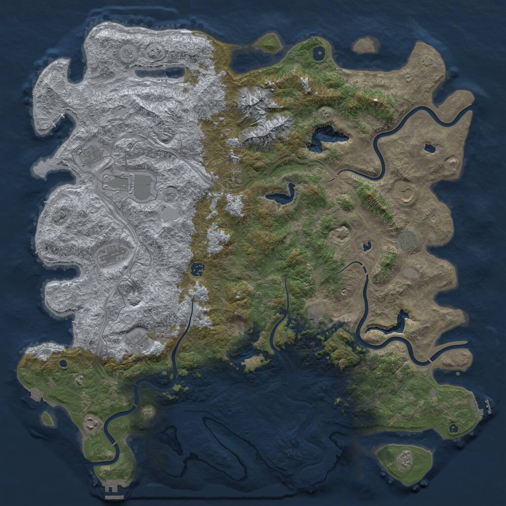 Rust Map: Procedural Map, Size: 5500, Seed: 46, 17 Monuments